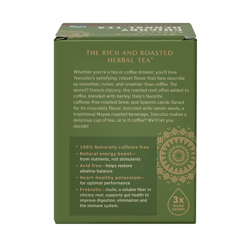 Teeccino French Roast Roasted Herbal Tea Herbal Tea Dark Olive Green 25 tea bags,10 tea bags,50 tagless tea bags
