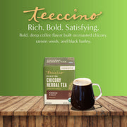 Teeccino French Roast Roasted Herbal Tea Herbal Tea Dark Olive Green 25 tea bags,10 tea bags,50 tagless tea bags