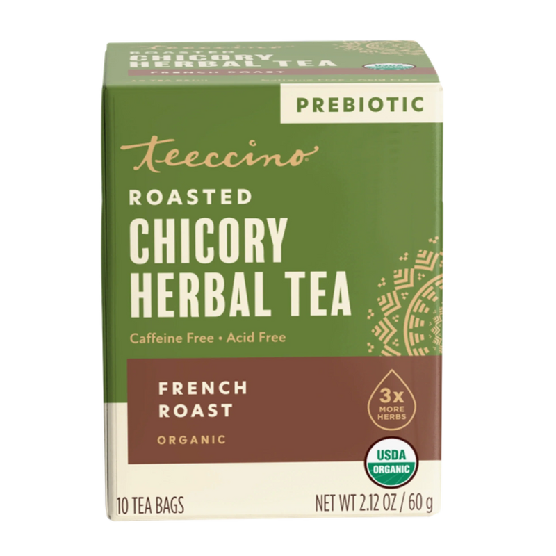 Teeccino French Roast Roasted Herbal Tea Herbal Tea Dark Olive Green 10 tea bags