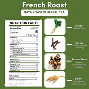 Teeccino French Roast Roasted Herbal Tea Herbal Tea Dark Olive Green 25 tea bags,10 tea bags,50 tagless tea bags
