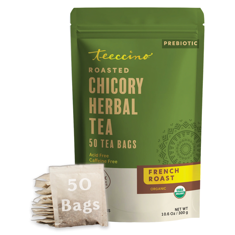 Teeccino French Roast Roasted Herbal Tea Herbal Tea Black 50 tagless tea bags