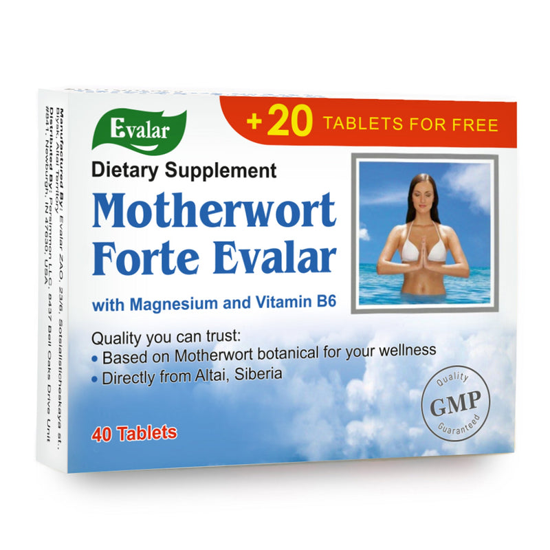 SiberianGreen.com Motherwort Forte Herb with Vitamins by Evalar 40 Tabs Herbs White Smoke