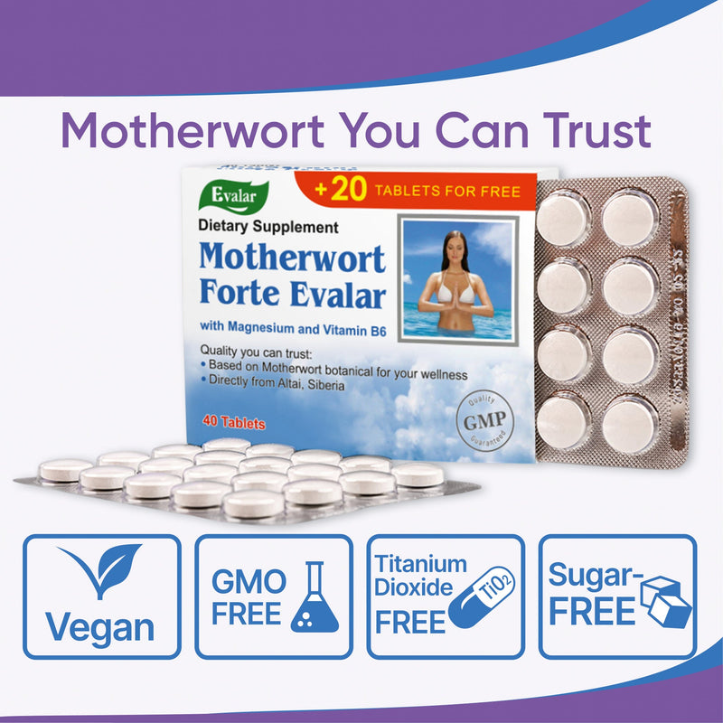 SiberianGreen.com Motherwort Forte Herb with Vitamins by Evalar 40 Tabs Herbs White Smoke