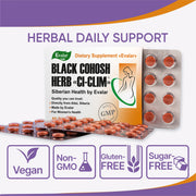 SiberianGreen.com Black Cohosh Herbal Extract by Evalar Ci-Klim 60 Tabs Herbs White Smoke