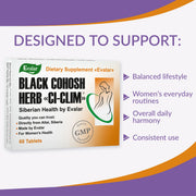 SiberianGreen.com Black Cohosh Herbal Extract by Evalar Ci-Klim 60 Tabs Herbs White Smoke