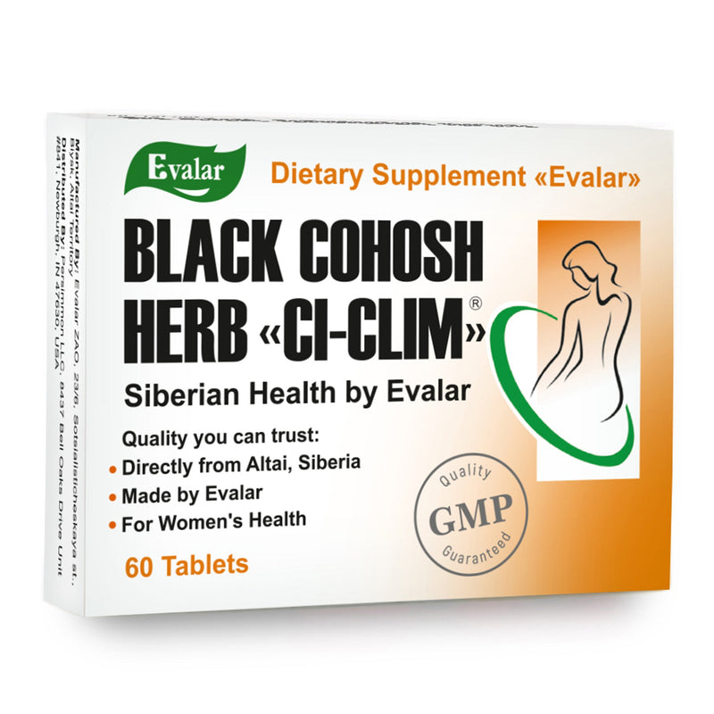 SiberianGreen.com Black Cohosh Herbal Extract by Evalar Ci-Klim 60 Tabs Herbs White Smoke