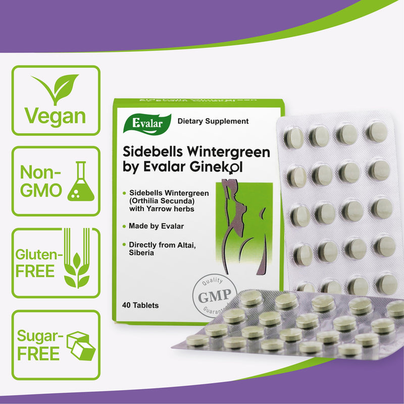 SiberianGreen.com Orthilia Secunda Sidebells Wintergreen Yarrow by Evalar 40 Tabs Herbs White Smoke