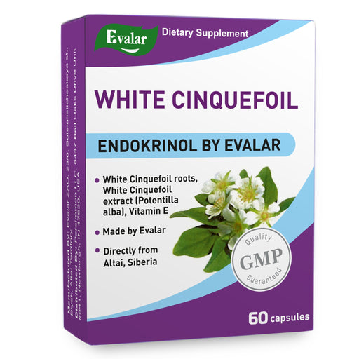 SiberianGreen.com White Cinquefoil Herb by Evalar 60 Caps Herbs White Smoke