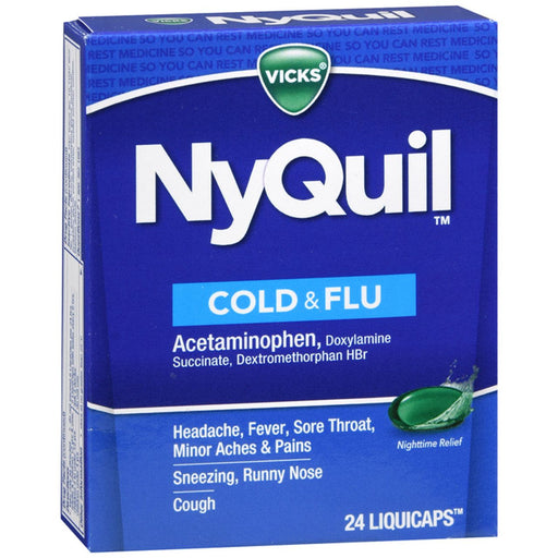 Vicks Vicks NyQuil Cold & Flu Nighttime Relief LiquiCaps - 24ct Medicine & Drugs Dark Slate Blue