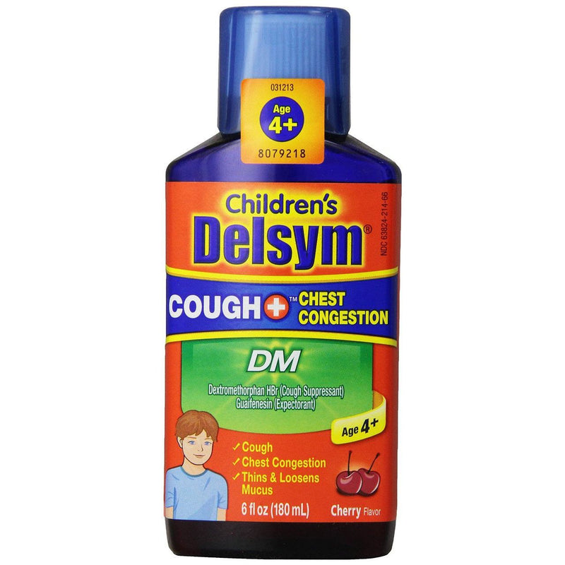 Delsym Delsym Max Strength Cough Plus Chest Congestion DM Liquid, Cherry Flavor, 6 Oz Health & Beauty White Smoke
