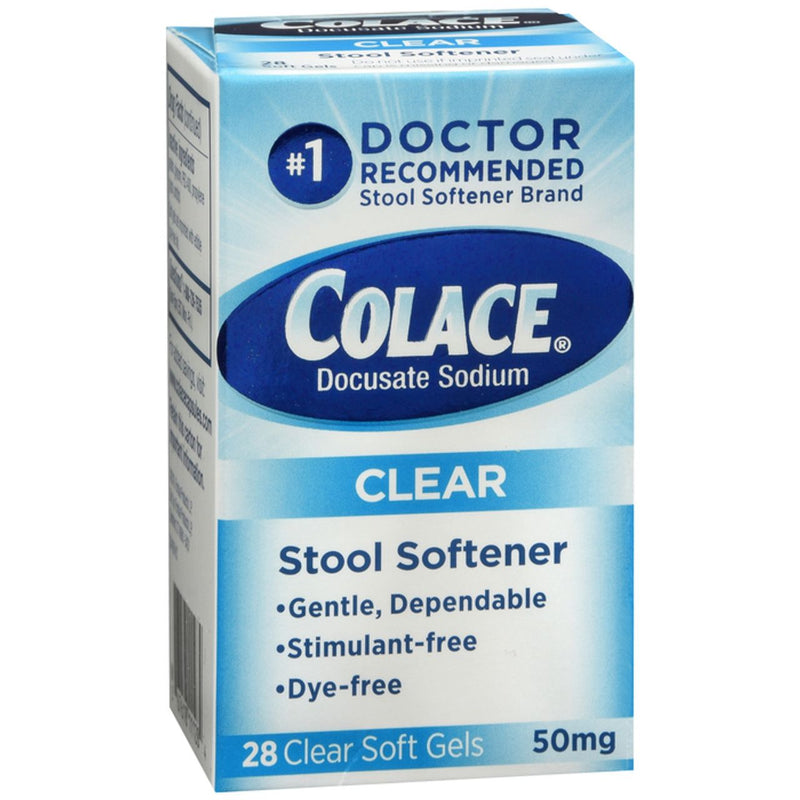 Colace Colace® Clear Stool Softener – 50 mg (28 Softgels) Health & Beauty Light Gray