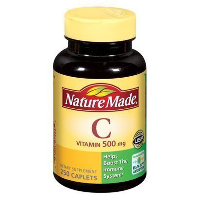 Nature Made Nature Made Vitamin C 500 Mg Tablets, 250 Count, For Immune Support, Gluten Free Vitamins & Supplements Black