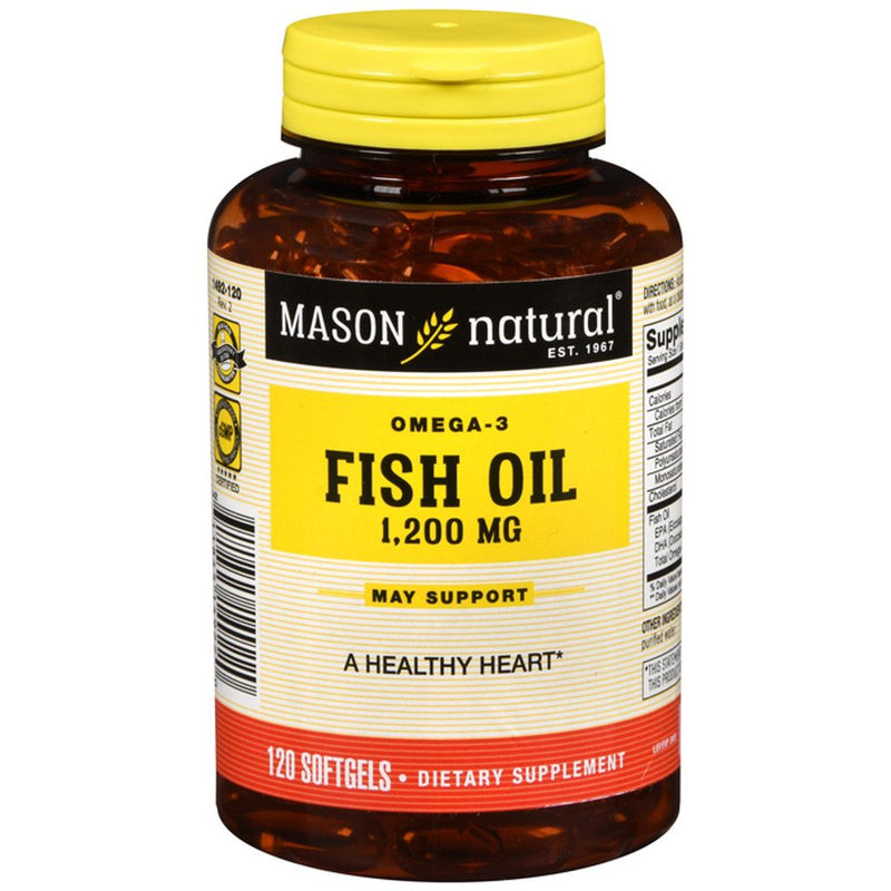 Mason Natural Mason Natural Omega 3 Fish Oil 1200 Mg, 120 Softgels Vitamins & Supplements White Smoke