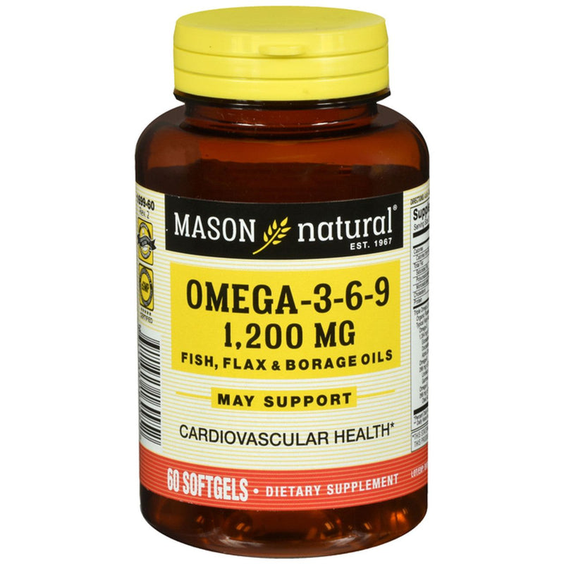 Mason Natural Mason Natural Omega 3-6-9 Complex, Heart & Joint Health Support, 60 Softgels Vitamins & Supplements White Smoke