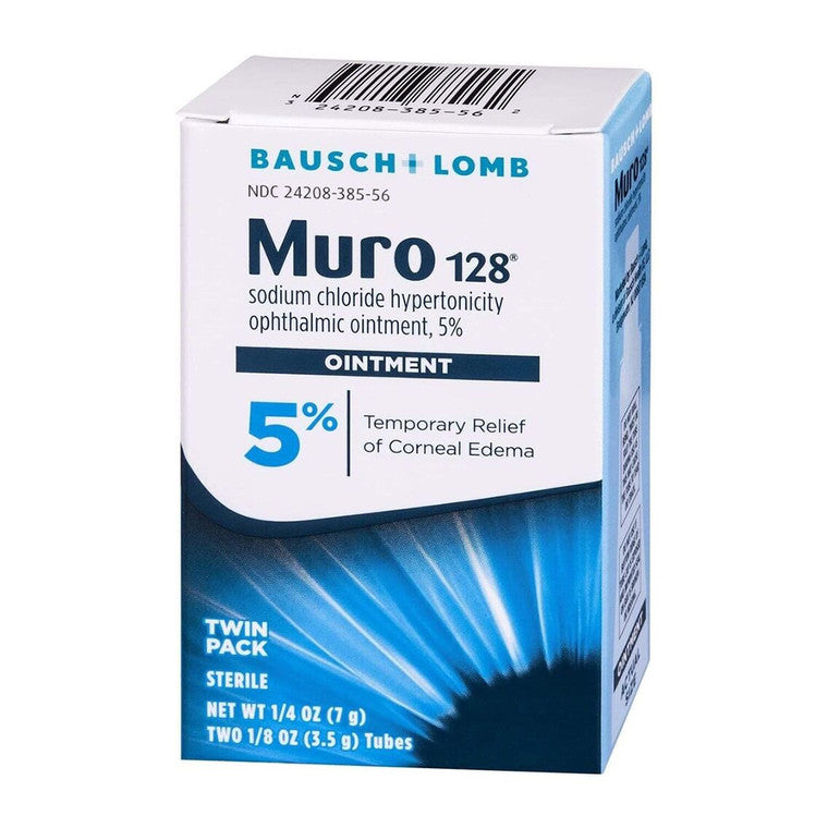 Bausch + Lomb Muro 128™ Hypertonicity Ophthalmic Ointment 5% - Twin Pack (2 Tubes x 0.125 oz) Vision Care Lavender