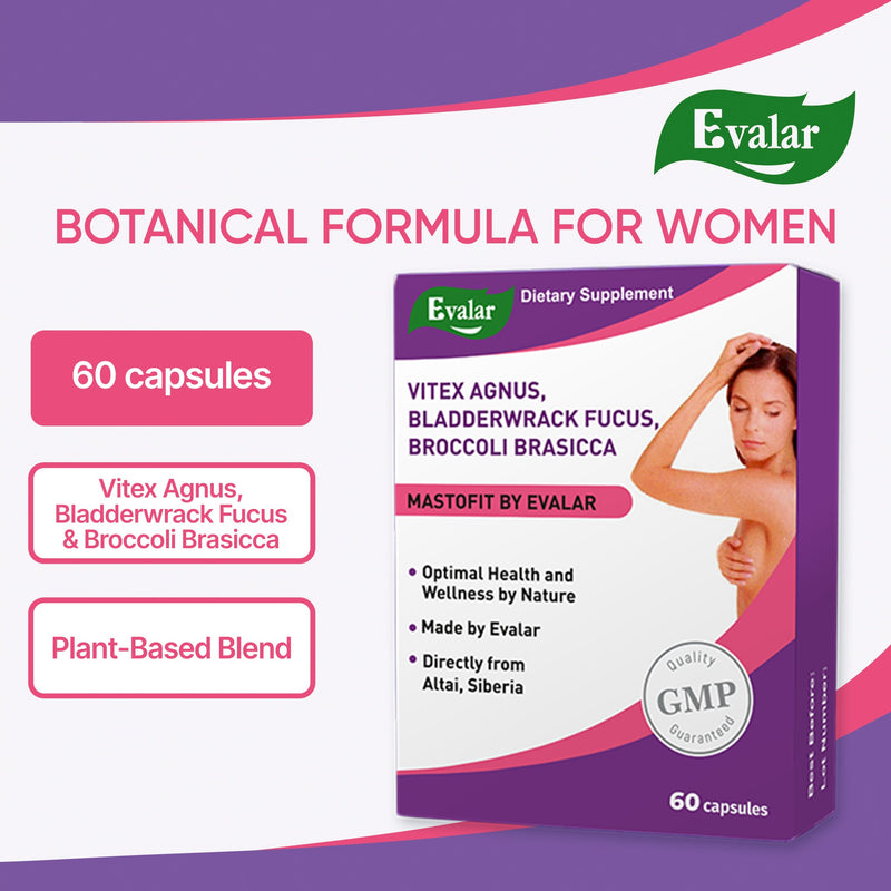 SiberianGreen.com Vitex Chaste Tree Bladderwrack Fucus Extract Mastofit Herb by Evalar 60 Caps Herbs White Smoke