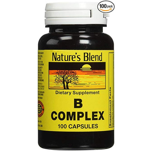 Nature's Blend Nature's Blend B Complex Capsules - 100 Caps Vitamins & Supplements Black