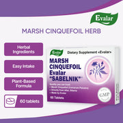 SiberianGreen.com Marsh Cinquefoil Comarum Palustre Herb by Evalar 60 Tab Herbs White Smoke