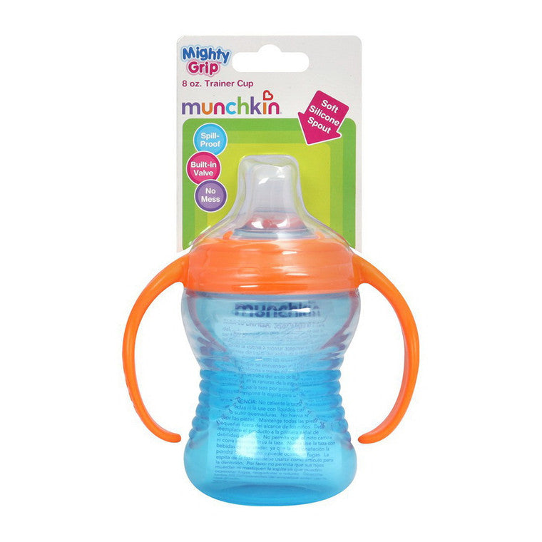 Munchkin Munchkin Mighty Grip Trainer Cup, 8 Oz Sippy Cups White Smoke