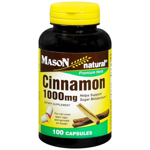 Mason Natural Mason Cinnamon 1000 Mg 100 Ct Vitamins & Supplements Black