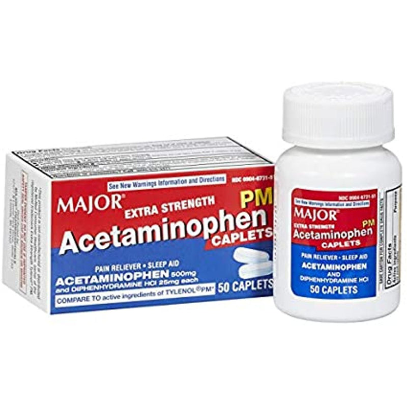 Major Major Acetaminophen PM 500mg  50ct Health & Beauty White Smoke