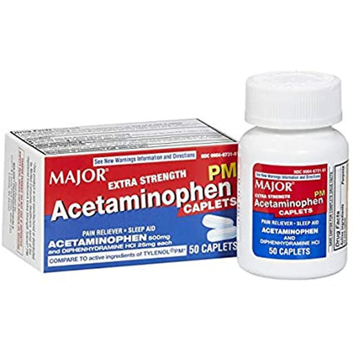 Major Major Acetaminophen PM 500mg  50ct Health & Beauty White Smoke