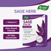 SiberianGreen.com Sage Salvia officinalis Herb by Evalar Dissolvable 20 Tabs Herbs White Smoke