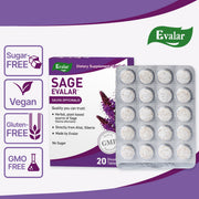 SiberianGreen.com Sage Salvia officinalis Herb by Evalar Dissolvable 20 Tabs Herbs White Smoke