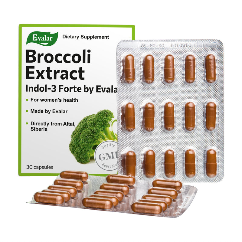 SiberianGreen.com Evalar Broccoli Indol-3 Extract – 30 Capsules Herbs White Smoke