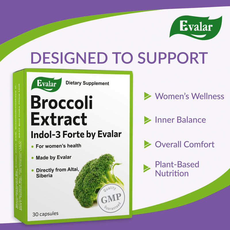 SiberianGreen.com Evalar Broccoli Indol-3 Extract – 30 Capsules Herbs White Smoke