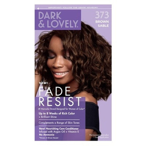 0 Dark and Lovely Fade Resist Permanent Hair Color 373 Brown Sable Hair Color Black Default Title