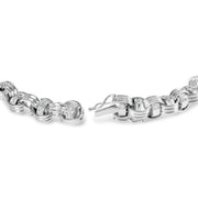 Bids.com 14K White Gold 1/2 Cttw Diamond Knotted Byzantine Link Bracelet (H-I Color, I2-I3 Clarity) - 7" Inches Bracelets White Smoke White.Gold / 7