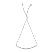Bids.com 14k White Gold Smooth Curved Bar Lariat Design Bracelet Bracelets White Smoke 9.25 / White Gold