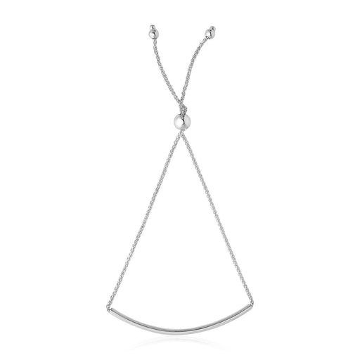 Bids.com 14k White Gold Smooth Curved Bar Lariat Design Bracelet Bracelets White Smoke 9.25 / White Gold
