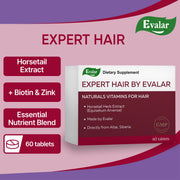 SiberianGreen.com Expert Hair Horsetail Herb Equisetum Arvense Extract by Evalar 60 Tabs Herbs Gray