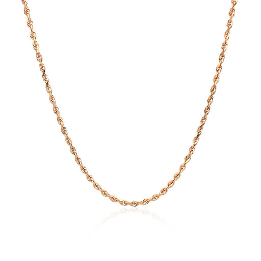 Bids.com 14k Rose Gold Solid Diamond Cut Rope Chain 1.5mm Necklaces White Smoke 16 / Rose Gold,18 / Rose Gold,20 / Rose Gold