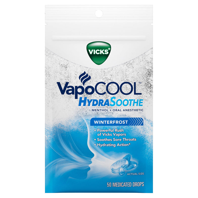 Vicks Vicks VapoCOOL HydraSoothe Medicated Drops 50 Ct, Best Relief To Soothe Sore Throat Pain Personal Care Lavender