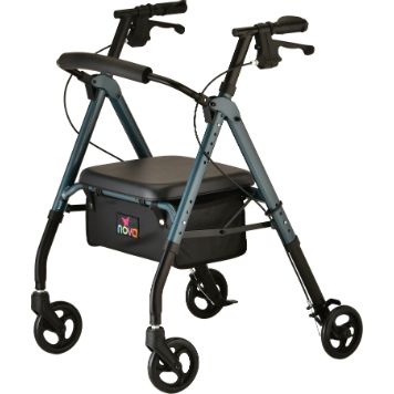 Nova Nova STAR 6 ROLLATOR BLUE (300 Lbs Capacity) Throwing Stars White Smoke
