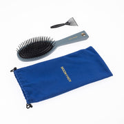 KOH-I-NOOR Beauty USA Pastel Synthetic Pin Brush - Biodegradable Acetate for Thick & Coarse Hair Hair Brush White Smoke Baby blue / Large,Baby blue / Small