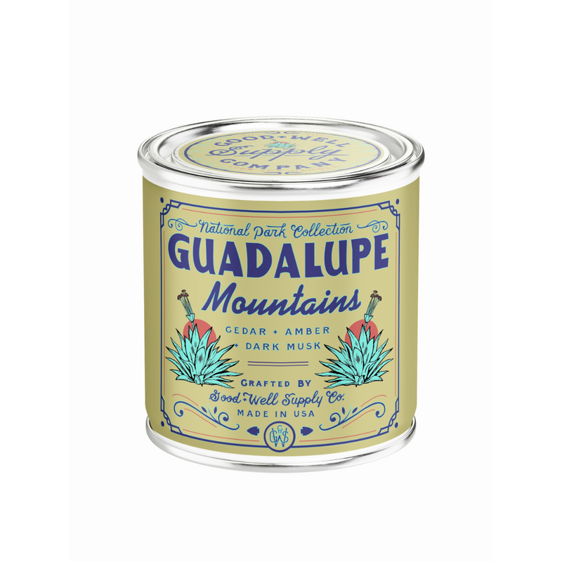 Good & Well Supply Co Guadalupe Mountains National Park Candle Candles White Smoke Half Pint / 8oz / Cotton Wick,Pint / 14oz / Cotton Wick