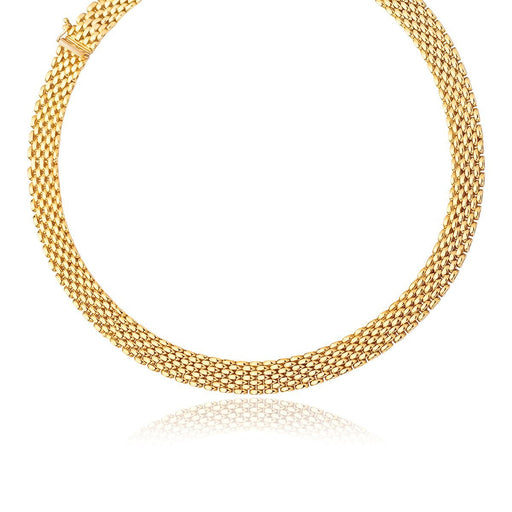 Bids.com 14k Yellow Gold Flexible Panther 9.0mm Line Necklace Necklaces White Smoke 17 / Yellow Gold