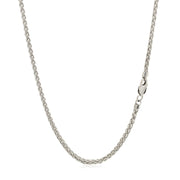 Bids.com 2.1mm 14k White Gold Round Wheat Chain Necklaces White Smoke 16 / White Gold,18 / White Gold,20 / White Gold,22 / White Gold,24 / White Gold,One / White Gold