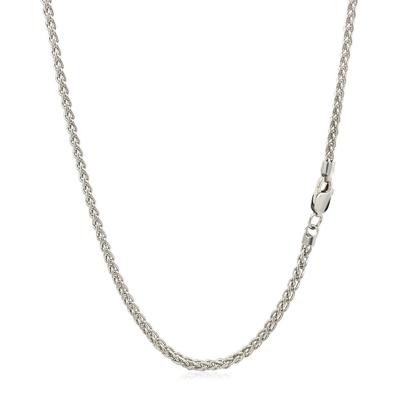 Bids.com 2.1mm 14k White Gold Round Wheat Chain Necklaces White Smoke 16 / White Gold,18 / White Gold,20 / White Gold,22 / White Gold,24 / White Gold,One / White Gold