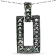 Bids.com 0.36 Carat Genuine Green Diamond .925 Sterling Silver Pendant Pendants White Smoke