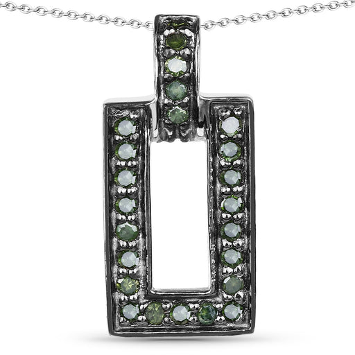 Bids.com 0.36 Carat Genuine Green Diamond .925 Sterling Silver Pendant Pendants White Smoke
