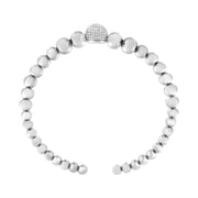 Bids.com .925 Sterling Silver 1/6 Cttw Diamond Rondelle Graduated Ball Bead Cuff Bangle Bracelet (I-J color, I2-I3 clarity) - Fits wrists up to 7 1/2 inches Bracelets White Smoke White.Sterling Silver / 7