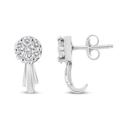 Bids.com 14K White Gold 3/4 Cttw Diamond Floral Cluster Drop and Dangle Stud Earrings (H-I Color, I1-I2 Clarity) Earrings White Smoke 0.87 / White.Gold,0.77 / Yellow.Gold