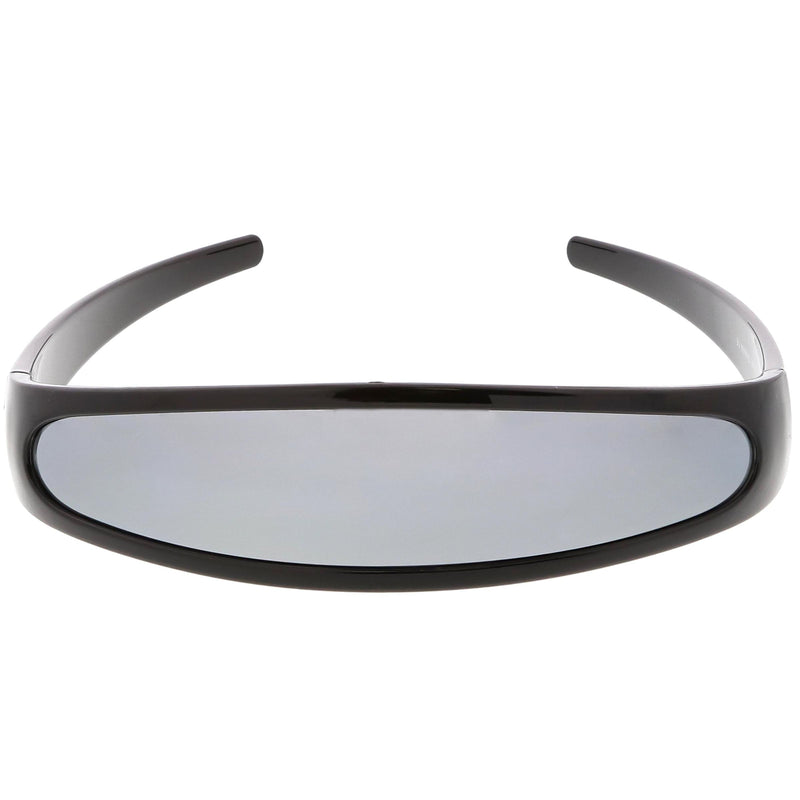 zeroUV Retro Futuristic 1980's Disco Wrap Around Space Sunglasses 8964 Sunglasses White Smoke Black Silver