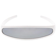 zeroUV Retro Futuristic 1980's Disco Wrap Around Space Sunglasses 8964 Sunglasses White Smoke White Silver