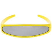 zeroUV Retro Futuristic 1980's Disco Wrap Around Space Sunglasses 8964 Sunglasses White Smoke Yellow Silver